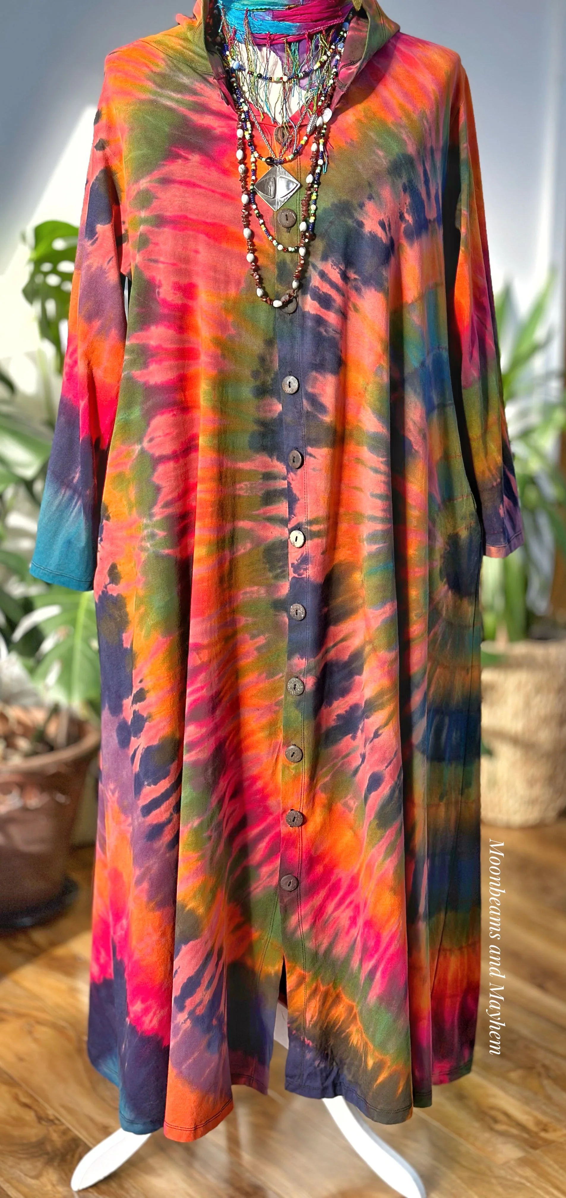 WILD CHILD DESERT BLOOM TIE DYE OVERCOAT DRESS M / L / XL - Image 5